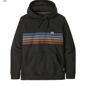 Unisex Patagonia Black Hoodie with Multicolor Stripes